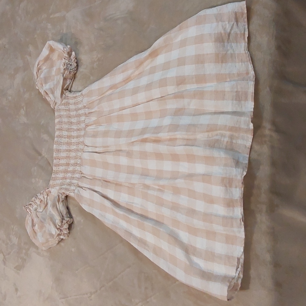 House of Harlow 1960 gingham smocked babydoll mini dress Size L - Picture 12 of 13